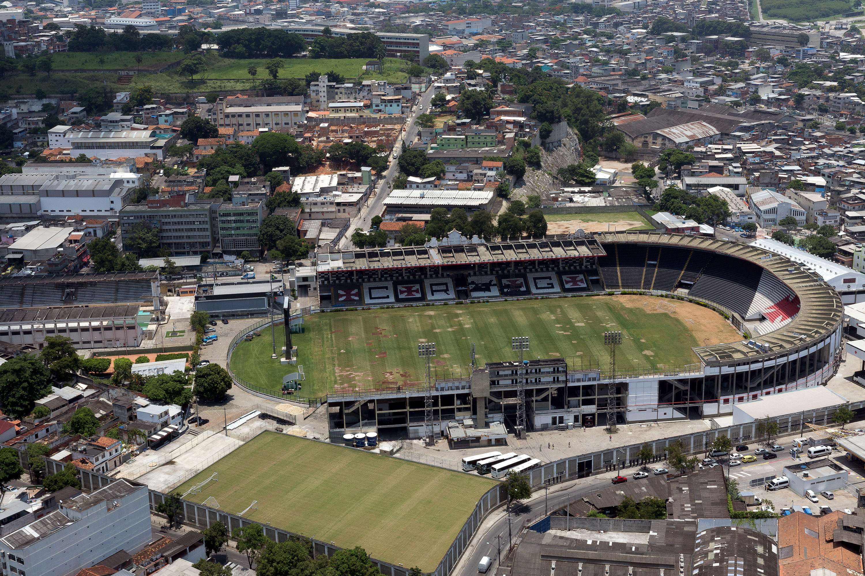 Vista aérea do Estádio São Januário, no Rio de Janeiro, casa do Vasco da Gama