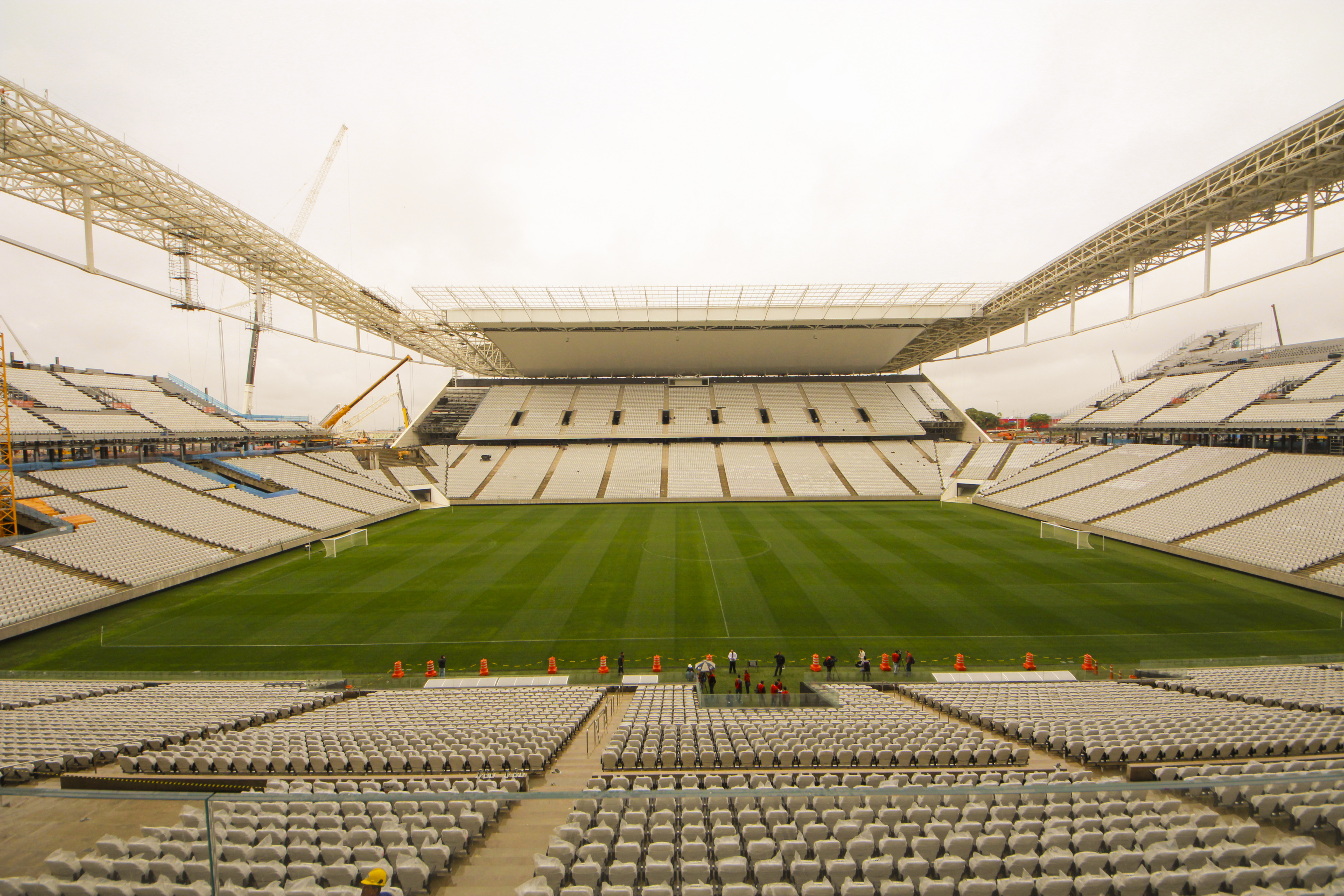 Vista interna da Neo Química Arena, em São Paulo, casa do Corinthians