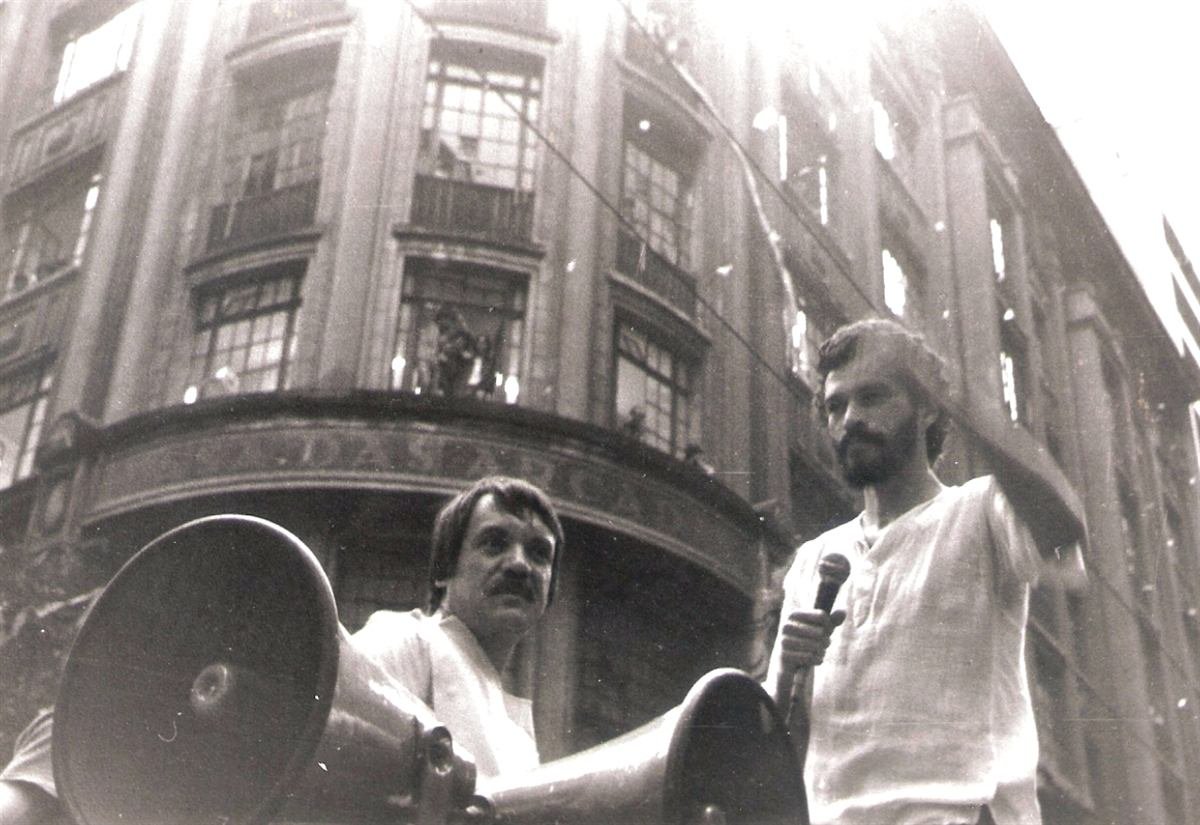 Sócrates participa do comício das Diretas Já, em São Paulo, em abril de 1984